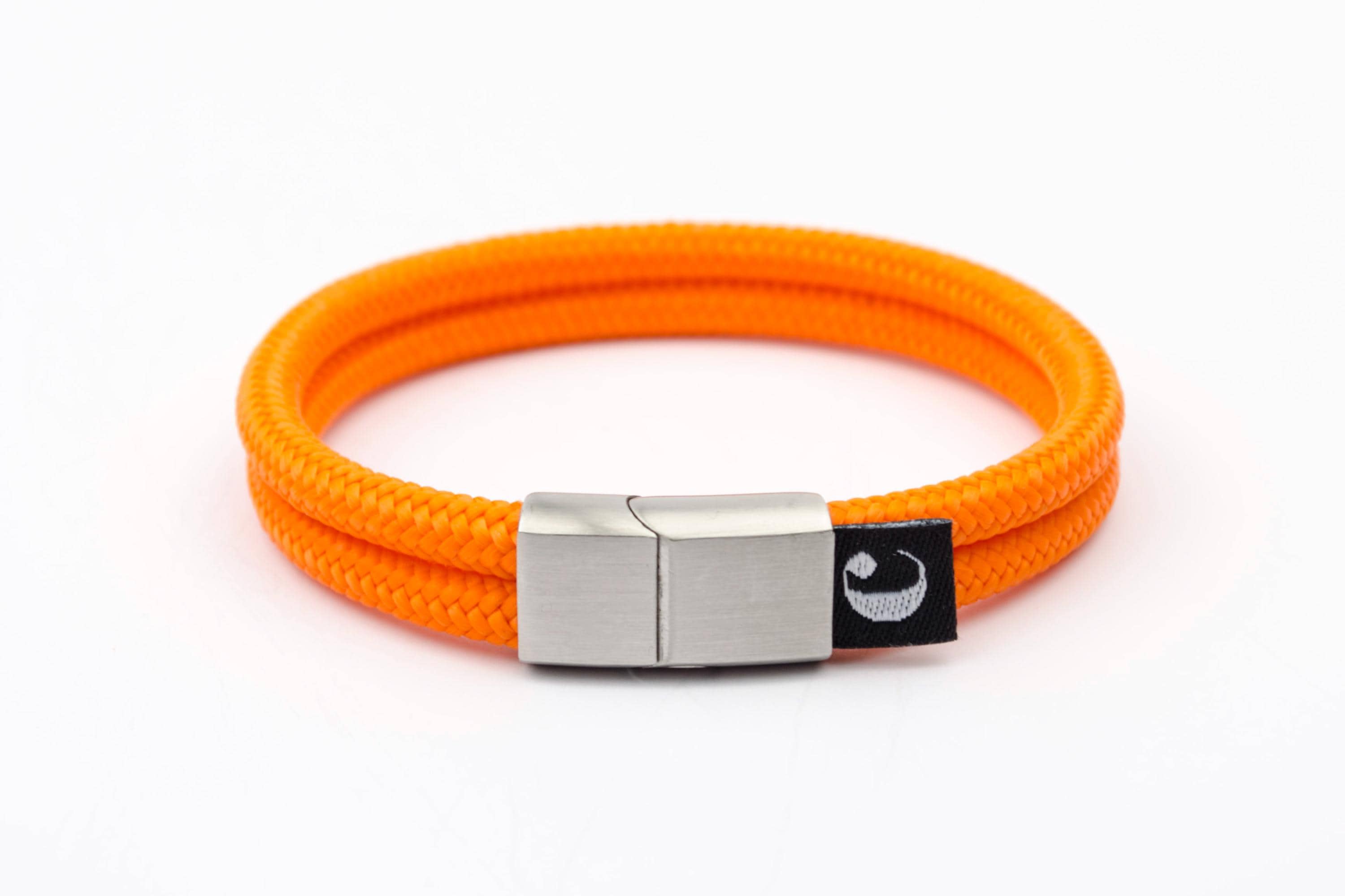 Bracelet Unisexe En Cuir Naturel Et Rouge Avec Détails Coton Orange - Réglable, Neuf Avec étiquettes