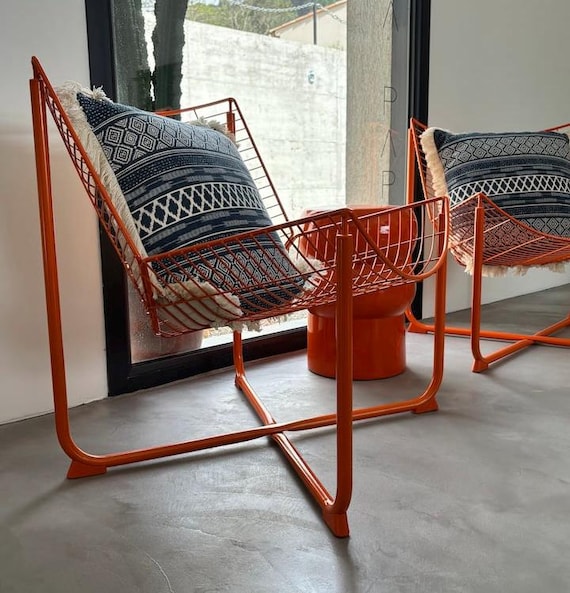 IKEA Orange Drahtstuhl Moderne Vintage Ikea Lounge Chair Gartenstuhl Orange Wire Chaise Lounge