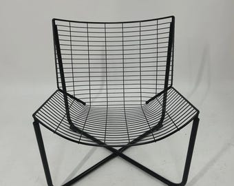Silla IKEA Skalboda de alambre negro, estilo moderno vintage, sillón de jardín, chaise longue de alambre negro.