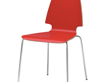 Vintage Ikea Vilmar Red Chair, Red Colour Minimalist Chair Post