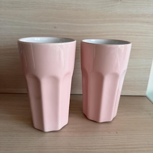 Pale Pink Ceramic Latte Mug Milkshake/smoothie/water Glasses IKEA Pokal Ceramic, Retired/discontinued Collection, Set of 2