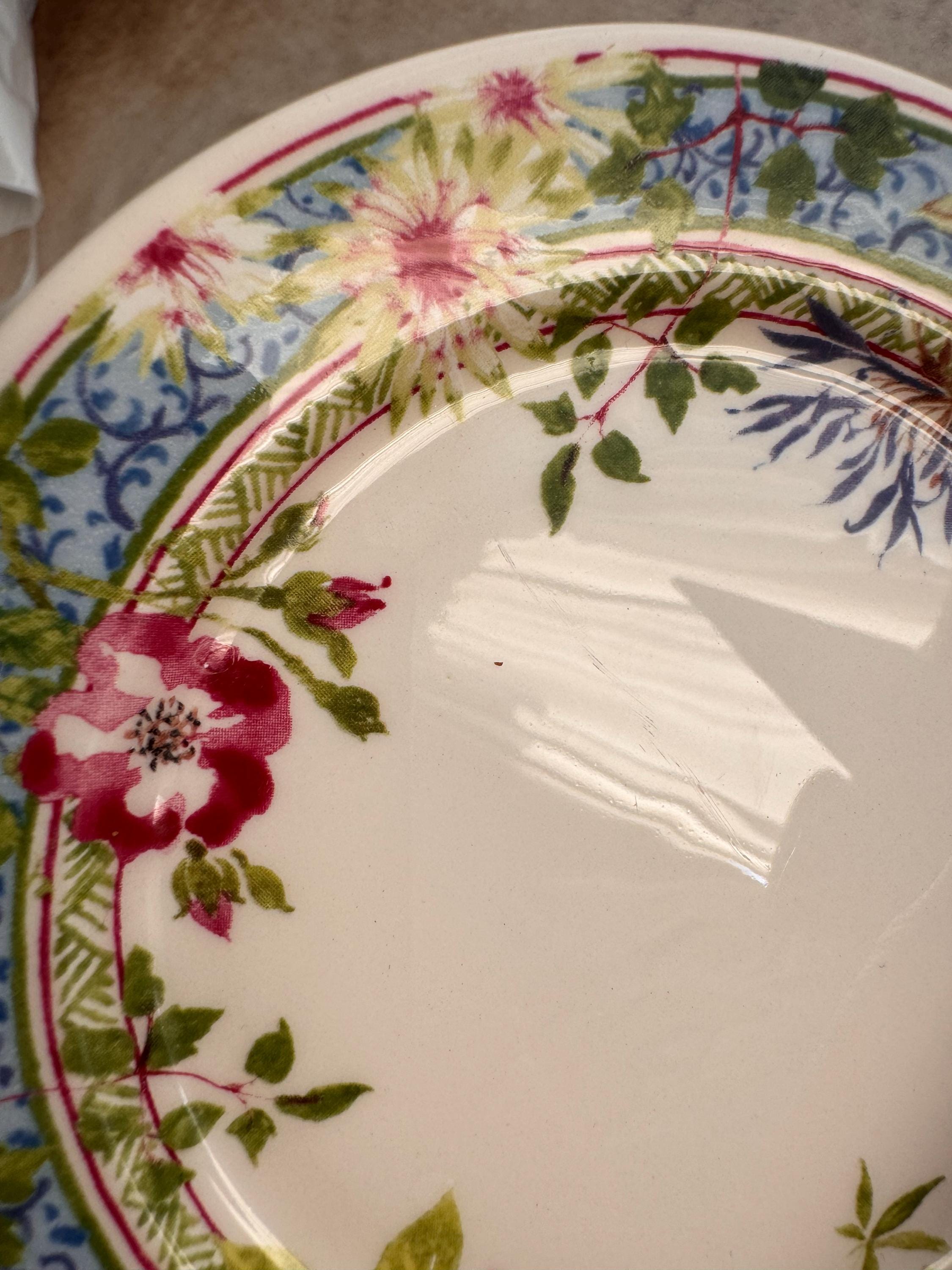 Gien Millefleurs Faience Mini Plates, Set of 2, Handmade in France