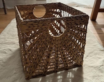 Storage Basket Seagrass Ikea LUSTIGKURRE, natural water hyacinth/seagrass kallax box