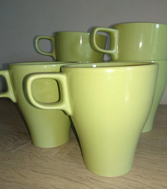 Ikea FARGRIK stapelbare Kaffee Tee Tasse grüne Farbe Made in Schweden IKEA Vintage Sammlerstücke