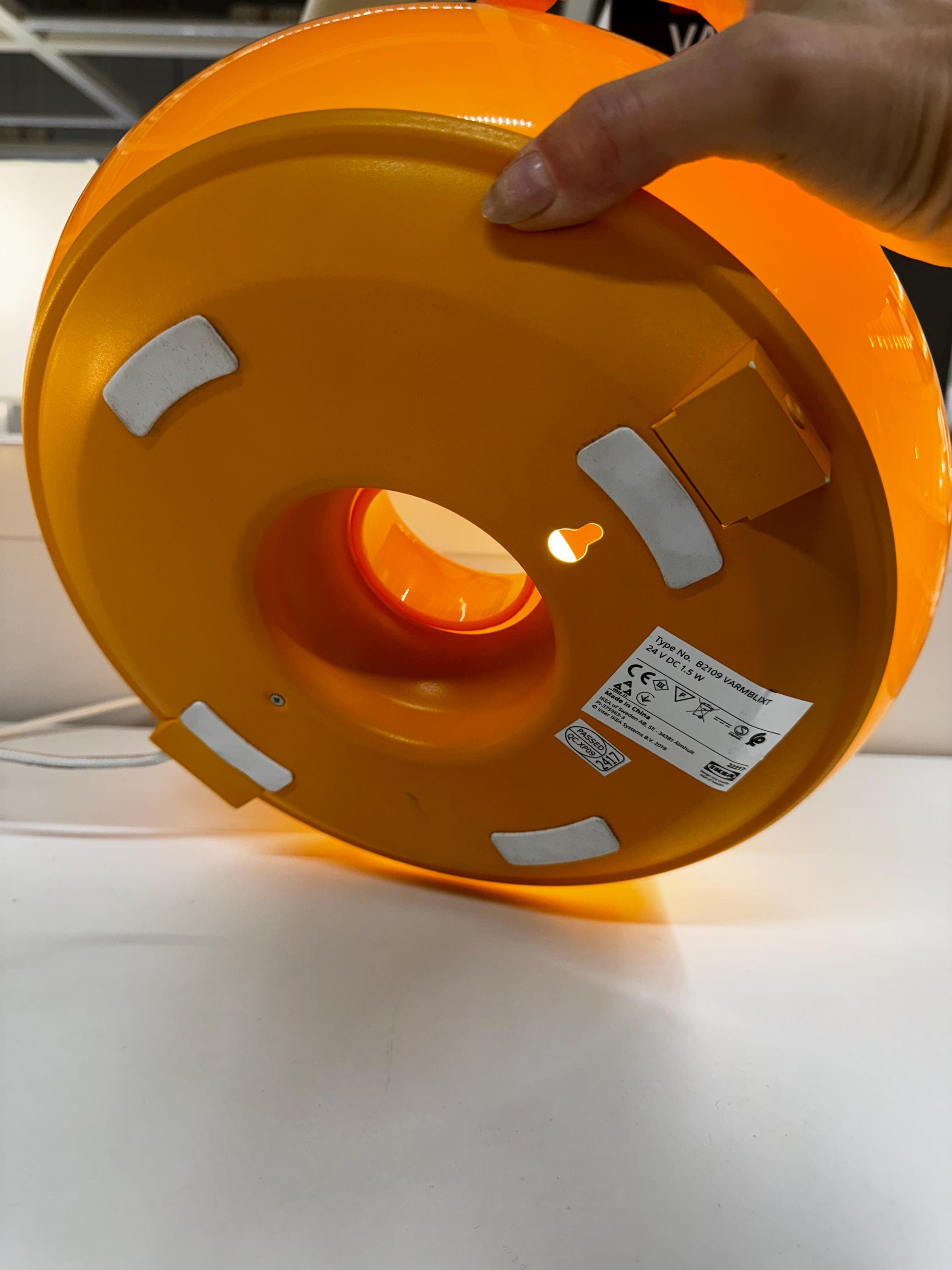Sabina Marcelis for Ikea Varmblixt Donut Lamp Orange Led Wall or