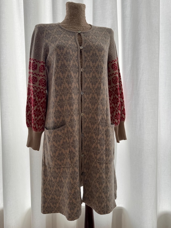 Vintage Gudrun Sjoden Cardigan coat size S Cotton Wool Scandinavian Fashion