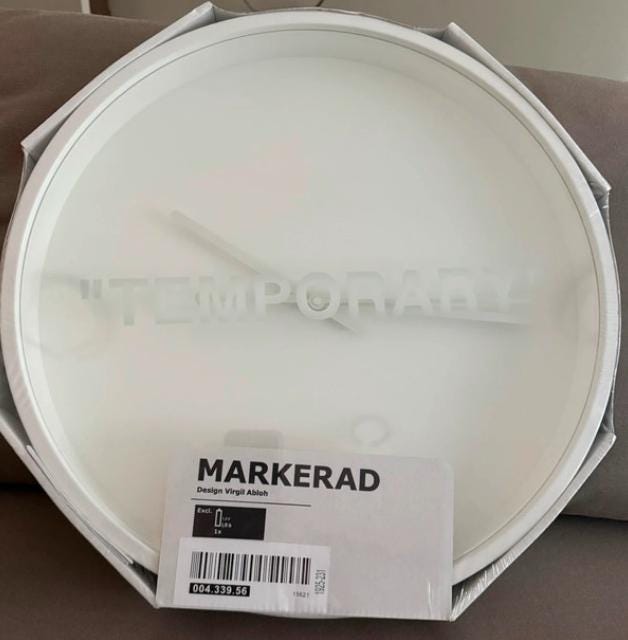 Ikea Collaboration Virgil Abloh Markerad TEMPORARY Wall Clock