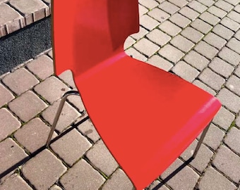 Vintage Ikea Vilmar Red Chair, Red Colour Minimalist Chair Post