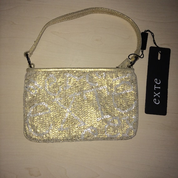 Exte New Old Stock Gold Leather Mini Bag Very Smal