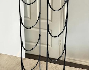 IKEA Snospira 4 Wine Bottle Metal Rack Steel Shelf / Wall Mount Holder Store Ikea of Sweden Free Stand wine rack bottle holder Black Metal