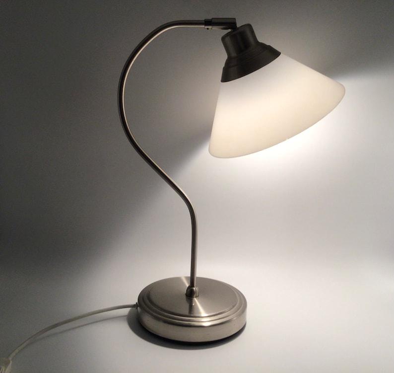Ikea Kroby Lamp Milk Glass Shade and Chrome Stainless Steel Base