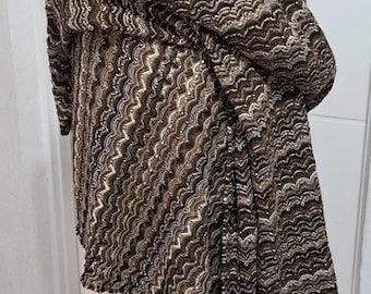 Large Scarf Missoni Lindex Brown Beige Chevron Zig Zag