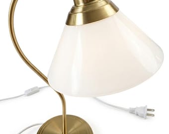 Vintage IKEA Kroby Lamp: Milk Glass Shade, Chrome Base, Minimalist