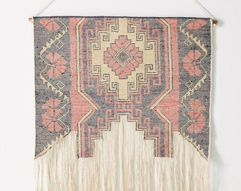 Anthropologie Art Tapestry, Wall Hanging Decoration, Wool Mix, Anthropologie Home Decor, 36”x36”