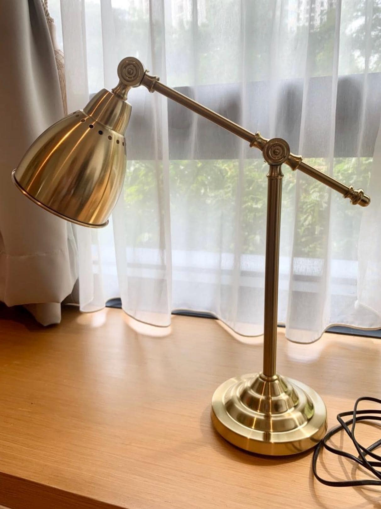 Ikea Antique Barometer Desk Lamp Adjustable Work Lamp, Brass Gold