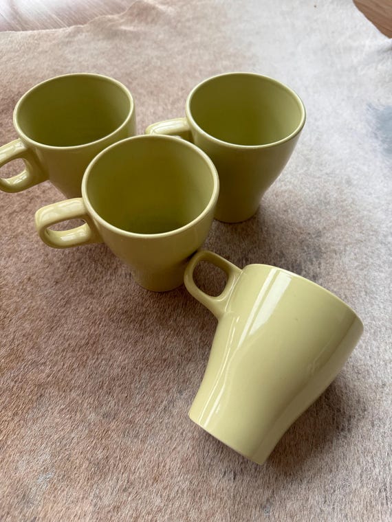4 Tassen Ikea Farkrig Grün Keramik Stapelbar Kaffeetassen set Teebecher