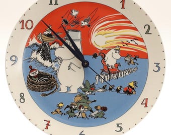 Rare Vintage ARABIA FINLAND Moomin Wall Clock | Moomintroll, Snorkmaiden, Little My & More | Tove Jansson Art | Finnish Design Collectible
