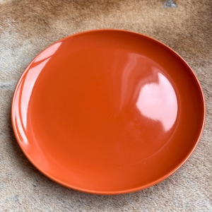 Dinner Plate IKEA FÄRGRIK - Vibrant Orange Glazed Stoneware - Modern Rustic Tableware