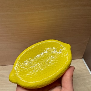 Ceramic Lemon Small Trinket Dish, Ring Tray, Spoon Holder, Tea Bag Rest, Berry Kitchen Decor, Small Gift for Kitchen, Housewarming Gift