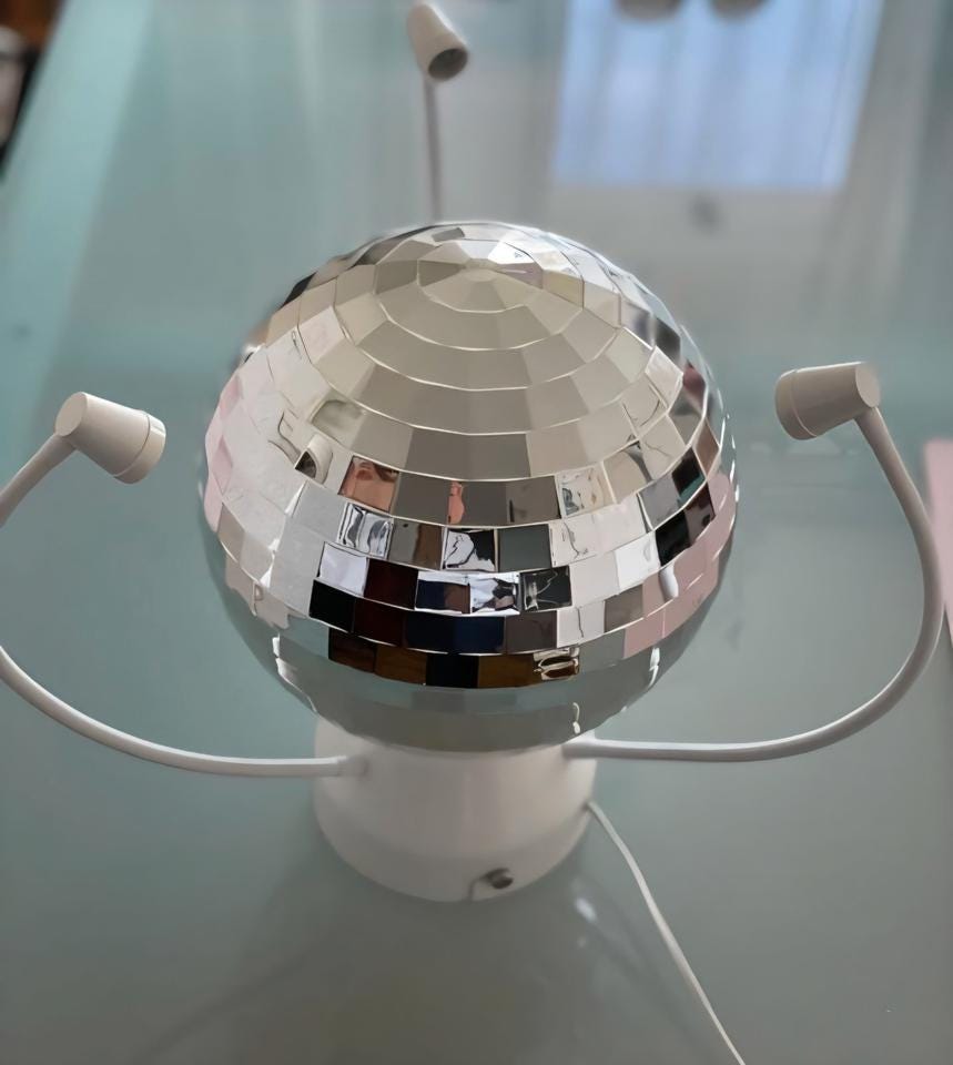 IKEA Dansa Disco Ball Rotating With Colored LED Lights Retired