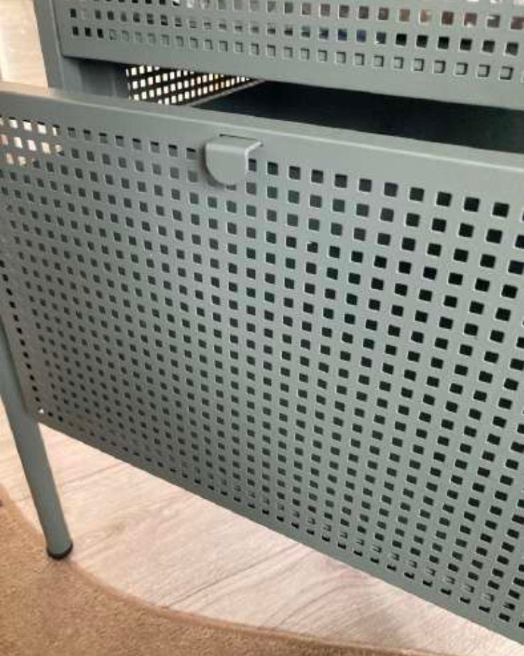IKEA Nikkeby Green Powder Coated Metal Chest of 2 Drawers
