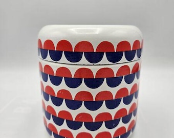 Rare Vintage Finel Arabia Wartsila enamel jar, made in Finland