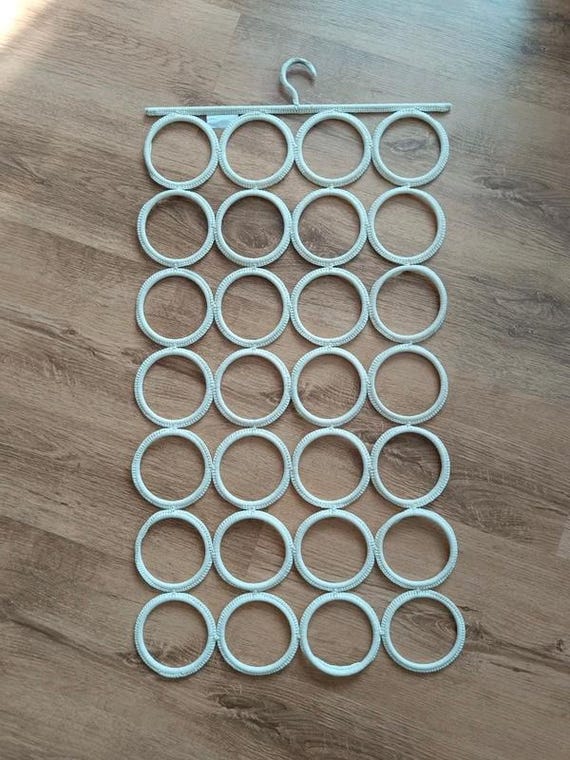 IKEA 28 Kreis Schal Gürtel Krawatte hängende creme Farbe Makramee Accessoire Organizer, Krawattenhalter Schmuck Dessous Lagerung Wandhalterung Kleiderbügel