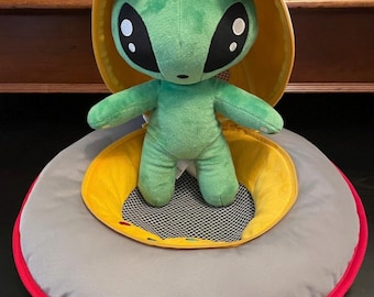 IKEA Green Alien and Space Ship Plush Toy Soft Stuffed Star Space Toy Plush Galaxy