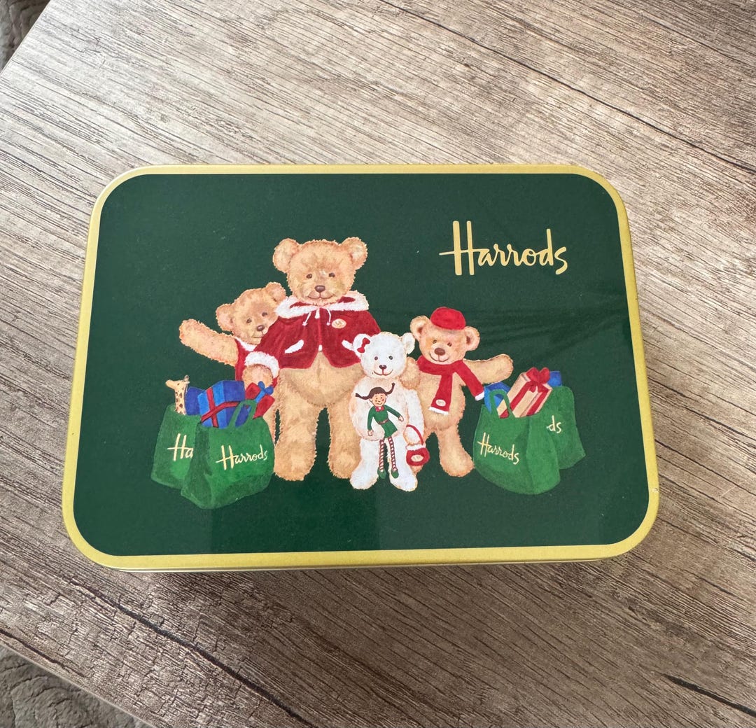 2000s Harrods Teddy Bear Collection Tin Box Collectable 14 X