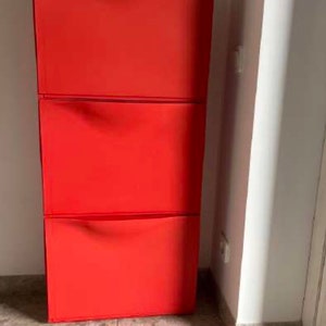 Discontinued Ikea TRONES Shoe Cabinet Red - Etsy