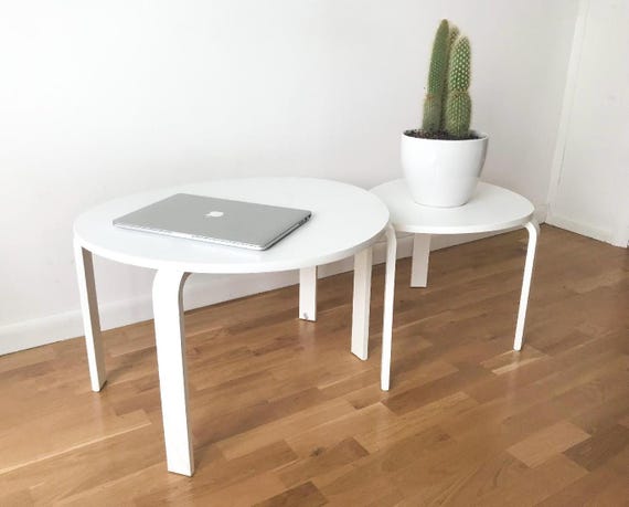 Vintage Scandinavian Ikea Svalsta Coffee Table Nest Curved Legs - Etsy
