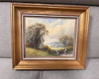 DO NOT BUY / Partial Payment Reservation for Saira / Frank Gresley (1855-1936) Framed Watercolour wall art, Antique Signed painting