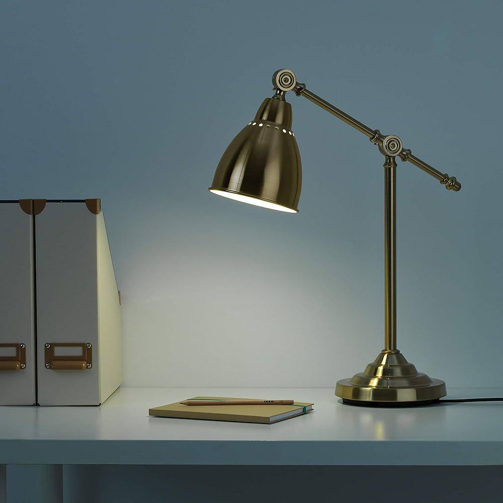 Ikea Antique Barometer Desk Lamp Adjustable Work Lamp, Brass Gold