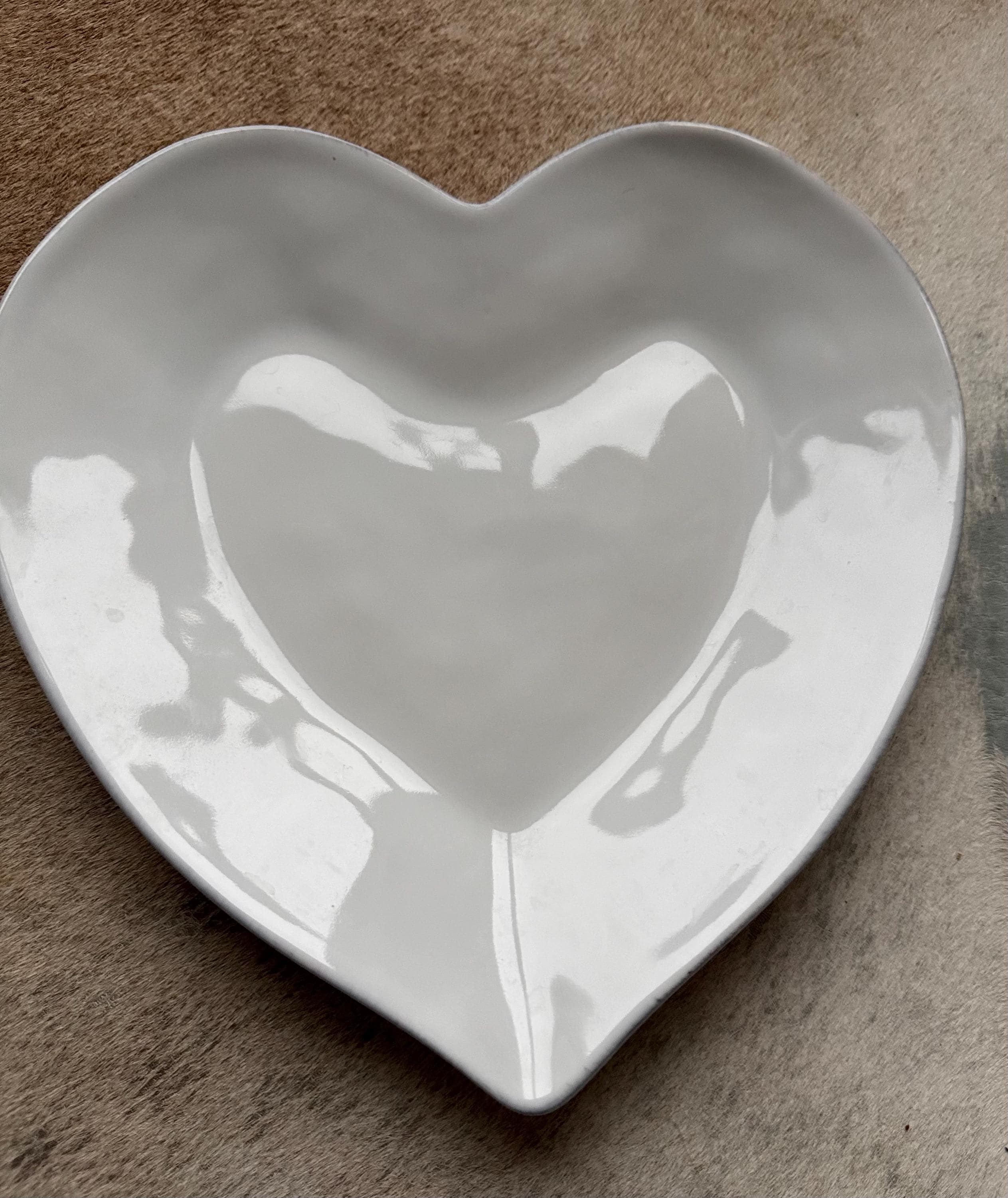 The White Company Porto Stoneware Collection Heart Shape Plate or