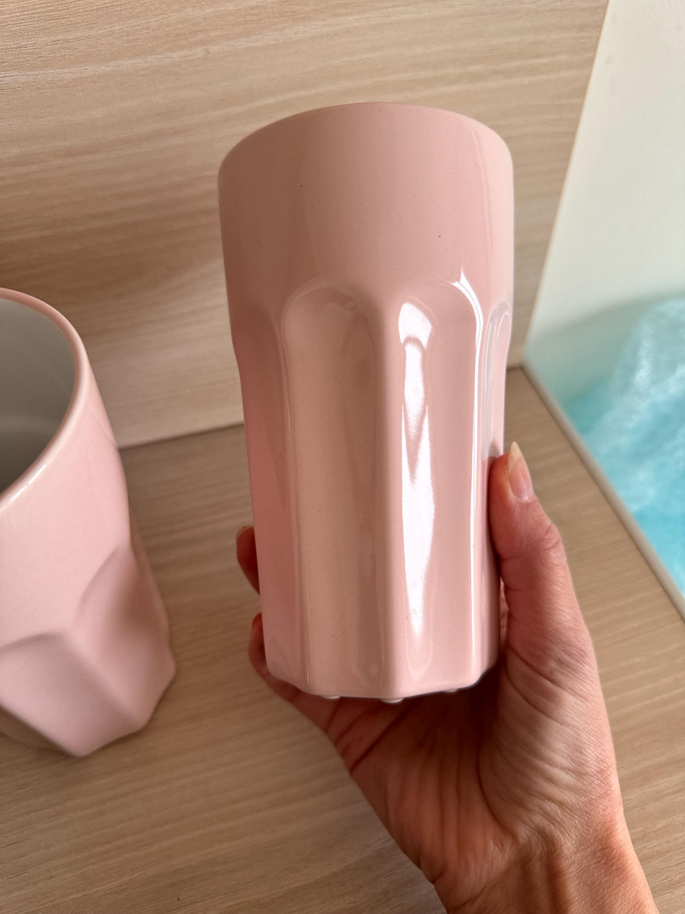 Pale Pink Ceramic Latte Mug Milkshake/smoothie/water Glasses IKEA Pokal Ceramic, Retired/discontinued Collection, Set of 2