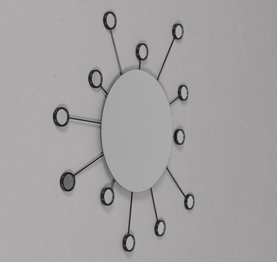 90s Ikea Mirror Figgjo MCM Wall Decor, Sunburst Wall Mirror