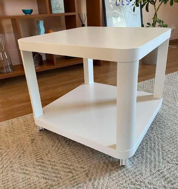 Vintage IKEA INGBY Beistelltisch auf Rollen Vielseitig verwendbarer Sofa-Beistelltisch für Kaffee, Laptop, Zeitschrift