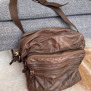 Vintage Bally Messenger bag Crossbody Bag Distressed Brown Leather Work Bag Travel