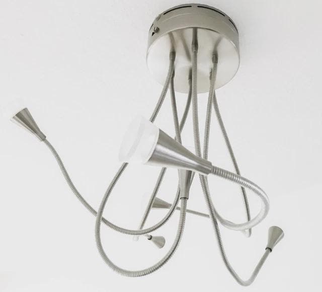 Rare Ikea Post Modern TIVED Chrome Ceiling Lamp Stainless Steel