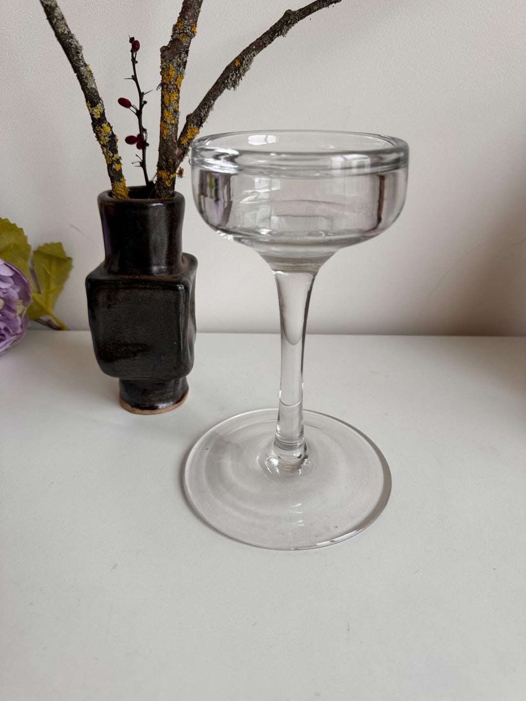Vintage lot de 3 bougeoirs en verre neuf design IKEA