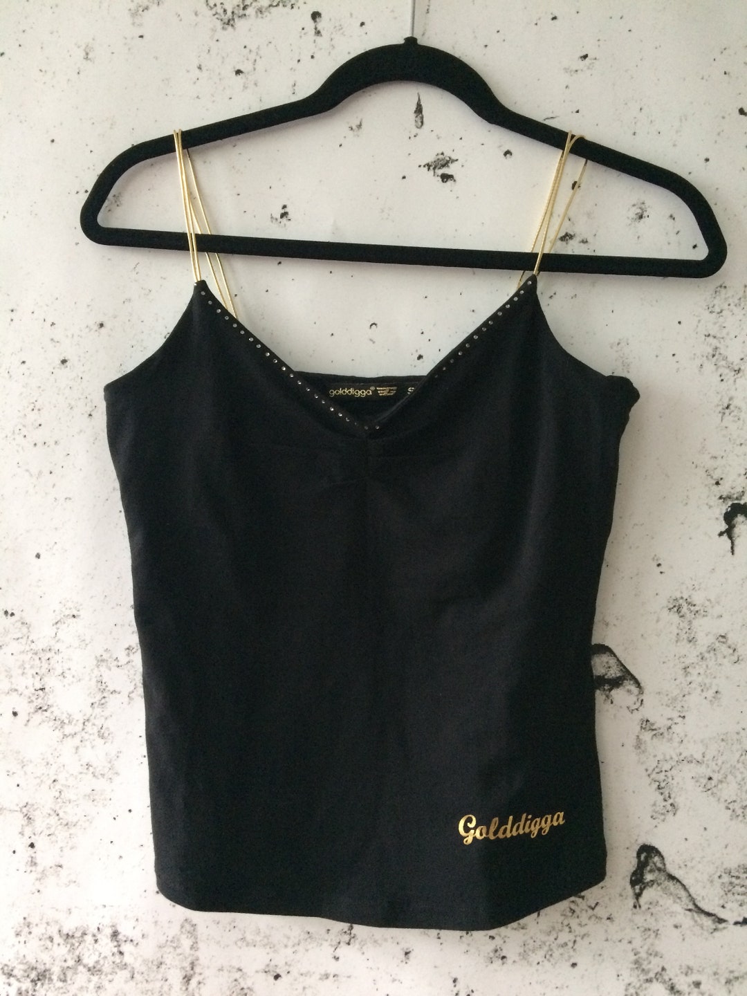 MCM Beaded Sequin Tank Top 50s 60s Black Zip Back Hong Kong