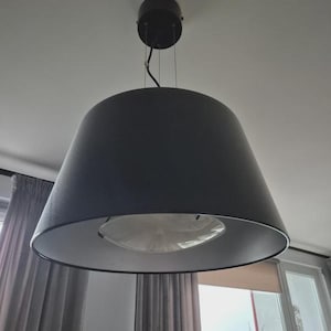 Ikea Kulla Chandelier 90s Black Metal Large Ceiling Light Industrial Design