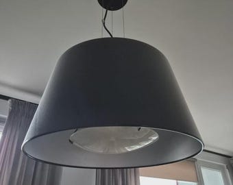 Ikea Kulla Chandelier 90s Black Metal Large Ceiling Light Industrial Design