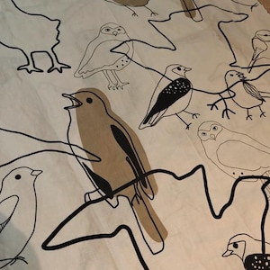 Vintage Ikea Bird Design fabric curtain, S Edholm / L Ullenius 2008 Collection, vintage Ikea fabric, sewing and upholstery fabric Crafts