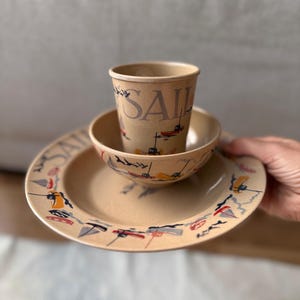Emma Bridgewater 皿　3セット Emma Bridgewater Childrens Dining Set Sail Away Rice Husk 3 Piece