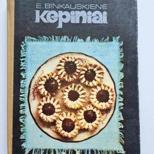 Libro de repostería vintage de los años 70, pasteles, galletas, morengues, masa, recetario de galletas, libro tradicional lituano.