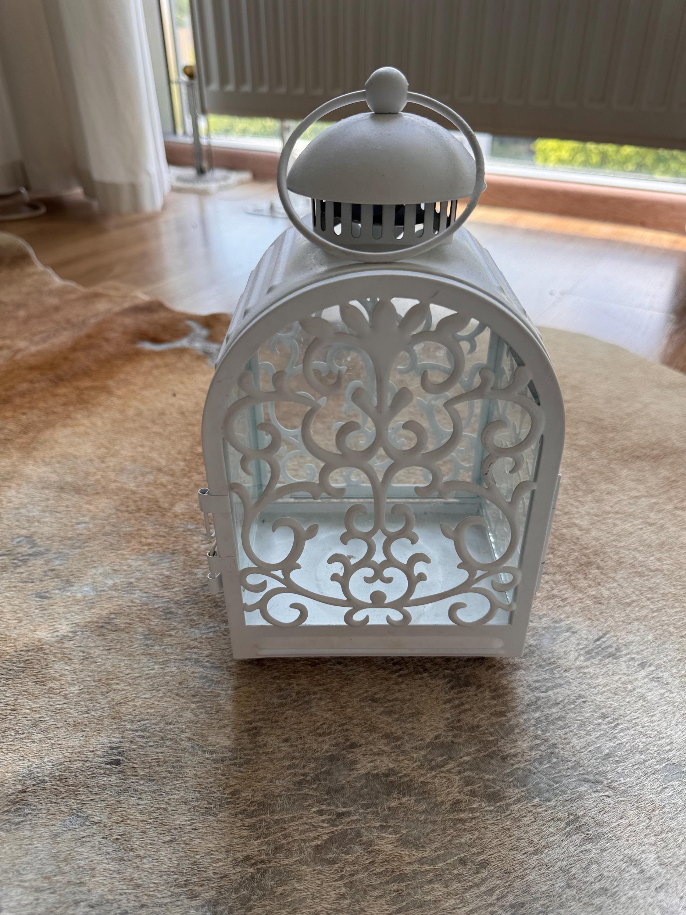 Ikea White Metalwork Lantern - Etsy
