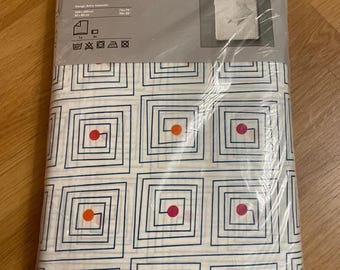 Graphic Duvet Set for Double Bed, Ikea discontinued Myskmalva Duvet Cover designer Anna Salander, New old stock