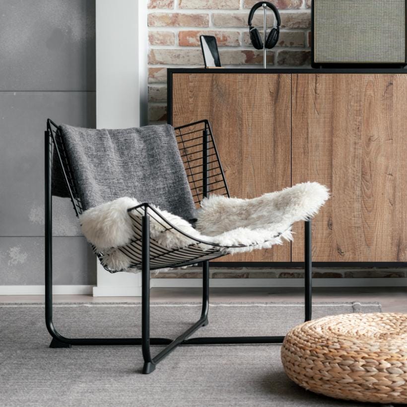 IKEA Skalboda Black Wire Chair Modern Vintage Ikea Lounge Chair