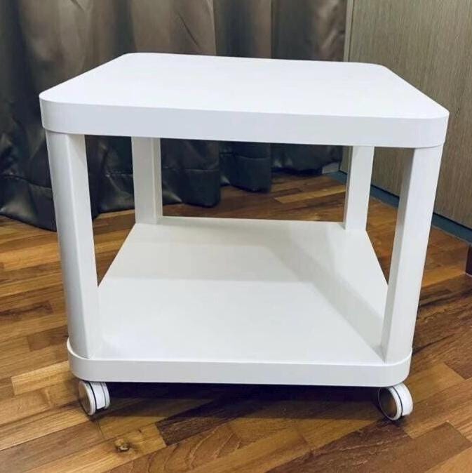 Vintage IKEA TINGBY Side Table on Casters Multi-use Sofa Side